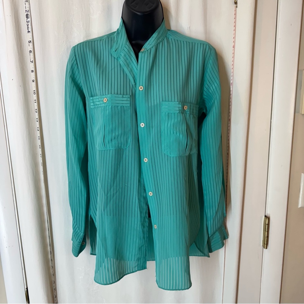 Vintage Kenar Sheer Striped Blouse